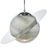 Dar Lighting Dar - Saturn Pendant Planet Style Glass and Polished Chrome
