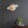 Dar Lighting Dar - Saturn Pendant Planet Style Glass and Polished Chrome