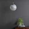 Dar Lighting Dar - Saturn Pendant Planet Style Glass and Polished Chrome