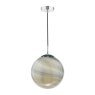 Dar Lighting Dar - Saturn Pendant Planet Style Glass and Polished Chrome