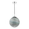 Dar Lighting Dar - Saturn Pendant Planet Style Glass and Polished Chrome