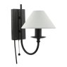 Dar Lighting Dar - Sivan Plugged Wall Light Matt Black With Shade