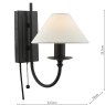 Dar Lighting Dar - Sivan Plugged Wall Light Matt Black With Shade