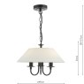 Dar Lighting Dar - Sivan 3 Light Pendant Matt Black With Shade