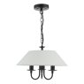 Dar Lighting Dar - Sivan 3 Light Pendant Matt Black With Shade