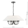 Dar Lighting Dar - Sivan 6 Light Pendant Matt Black With Shade
