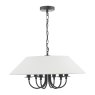Dar Lighting Dar - Sivan 6 Light Pendant Matt Black With Shade