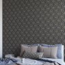 Esselle Esselle - Embroidery Stitch Diamond Black and Gold Wallpaper