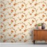 Esselle Esselle - Flower Trail Cream and Orange Wallpaper