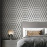 Esselle Esselle - Geometric Silk Black and White Wallpaper