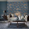 Esselle Esselle - Geometric Silk Deep Blue and Gold Wallpaper