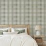 Esselle Esselle - Country Check Sage Wallpaper