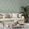 Esselle Esselle - Stag Damask Sage Green Wallpaper