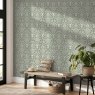 Esselle Esselle - Stag Damask Sage Green Wallpaper