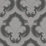 Wallpaper Sample - Damask Black and Grey