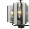 Dar Lighting Dar - Daylin Three Light Pendant (Satin Black and Smoked Ribbed Glass)