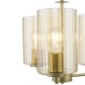 Dar Lighting Dar - Daylin Three Light Pendant (Satin Gold and Amber Ribbed Glass)