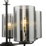Dar Lighting Dar - Daylin Five Light Pendant (Satin Black and Smoked Ribbed Glass)