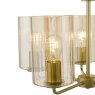 Dar Lighting Dar - Daylin Five Light Pendant (Satin Gold and Amber Ribbed Glass)