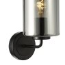 Dar Lighting Dar - Daylin Wall Light (Satin Black and Smoked Ribbed Glass)