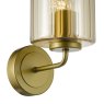 Dar Lighting Dar - Daylin Wall Light (Satin Gold and Amber Ribbed Glass)