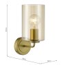 Dar Lighting Dar - Daylin Wall Light (Satin Gold and Amber Ribbed Glass)