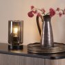 Dar Lighting Dar - Daylin Table Lamp (Satin Black and Smoked Ribbed Glass)