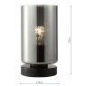 Dar Lighting Dar - Daylin Table Lamp (Satin Black and Smoked Ribbed Glass)