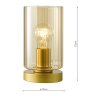 Dar Lighting Dar - Daylin Table Lamp (Satin Gold and Amber Ribbed Glass)