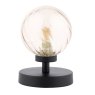 Dar Lighting Esben - Touch Table Lamp (Matt Black With Twisted Amber Glass)