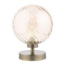Dar Lighting Esben - Touch Table Lamp (Antique Brass With Twisted Amber Glass)