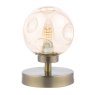 Dar Lighting Esben - Touch Table Lamp (Antique Brass With Closed Organic Amber Glass)