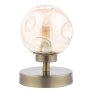 Dar Lighting Esben - Touch Table Lamp (Antique Brass With Closed Organic Amber Glass)