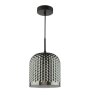 Dar Lighting Esila - Pendant Matt Black and Smoked Glass