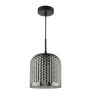 Dar Lighting Dar - Esila Pendant Matt Black and Smoked Glass