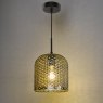 Dar Lighting Dar - Esila Pendant Matt Black and Smoked Glass