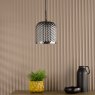 Dar Lighting Dar - Esila Pendant Matt Black and Smoked Glass