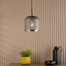 Dar Lighting Dar - Esila Pendant Matt Black and Smoked Glass
