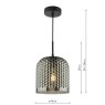 Dar Lighting Dar - Esila Pendant Matt Black and Smoked Glass