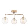 Dar Lighting Dar - Feya 3 Light Semi-Flush (Antique Bronze With Twisted Amber Glass)