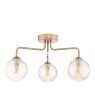 Dar Lighting Dar - Feya 3 Light Semi-Flush (Antique Bronze With Twisted Amber Glass)