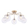 Dar Lighting Dar - Feya 5 Light Semi-Flush (Antique Bronze With Opal Glass)