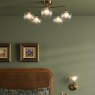 Dar Lighting Dar - Feya 5 Light Semi-Flush (Antique Bronze With Opal Glass)