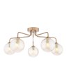Dar Lighting Dar - Feya 5 Light Semi-Flush (Antique Bronze With Twisted Amber Glass)