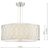Dar Lighting Dar - Locryn 4 Light Pendant (Polished Chrome and Ivory)