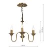Dar Lighting Dar - Lydian 3 Light Pendant Antique Bronze (Fitting Only)