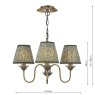 Dar Lighting Dar - Lydian 3 Light Pendant (Antique Bronze With Shade)