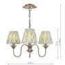 Dar Lighting Dar - Lydian 3 Light Pendant (Antique Bronze With Shade)