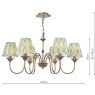 Dar Lighting Dar - Lydian 6 Light Pendant (Antique Bronze With Shade)