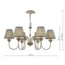 Dar Lighting Dar - Lydian 6 Light Pendant (Antique Bronze With Shade)